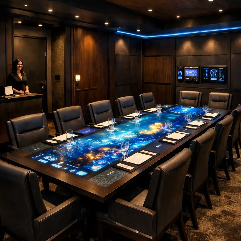 The Tech Suite private dining space with interactive table technology and seating for 12 guests